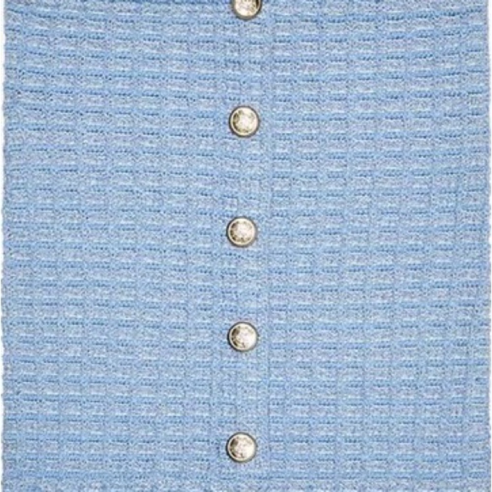 Zara Blue Textured Button-Up Shorts